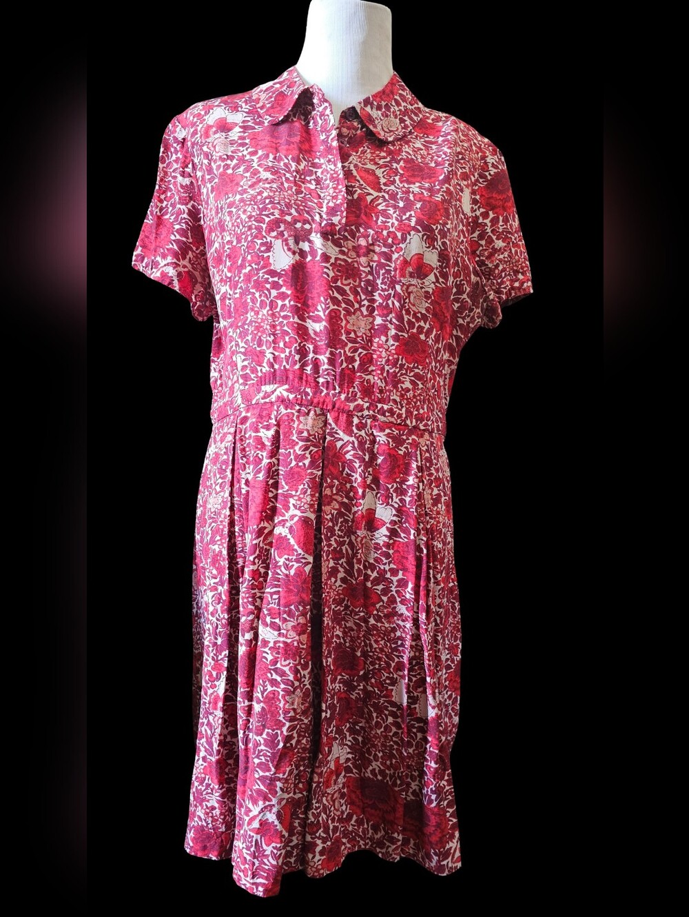 Tory Burch Floral Red Silk Dress Size 14